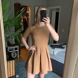 Zara Woman Camel Skater Dress